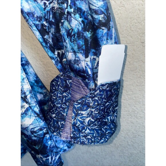 New Robert Graham FLEMING Art Paisley Blue Floral Large Classic Fit large Long - Picture 4 of 16
